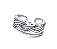 Knot Pattern Silver Ear Cuff EC-1213